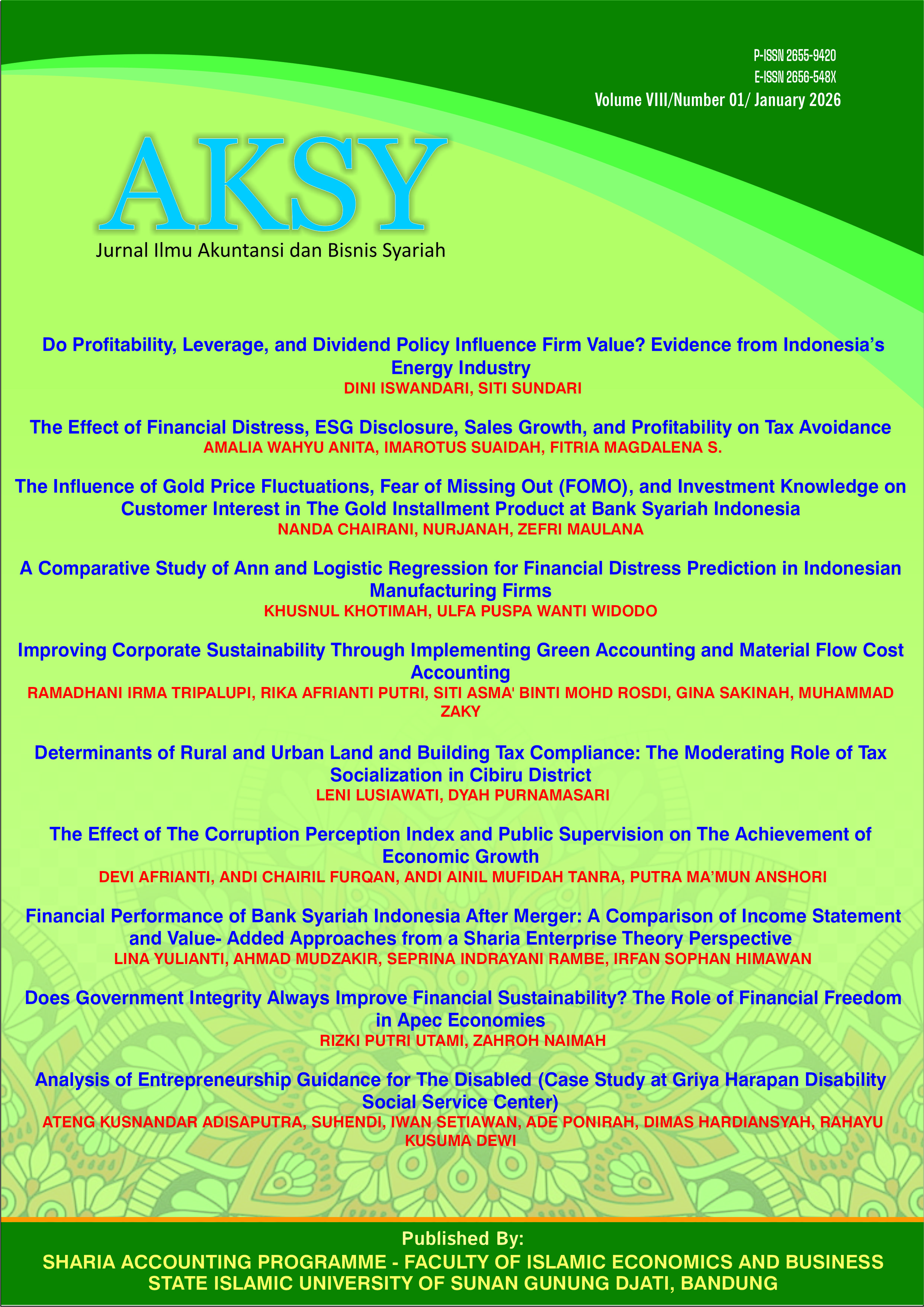 					View Vol. 8 No. 1 (2026): Jurnal Ilmu Akuntansi dan Bisnis Syariah
				